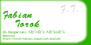 fabian torok business card