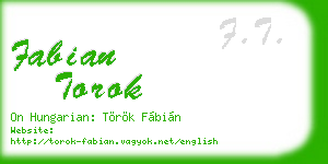 fabian torok business card